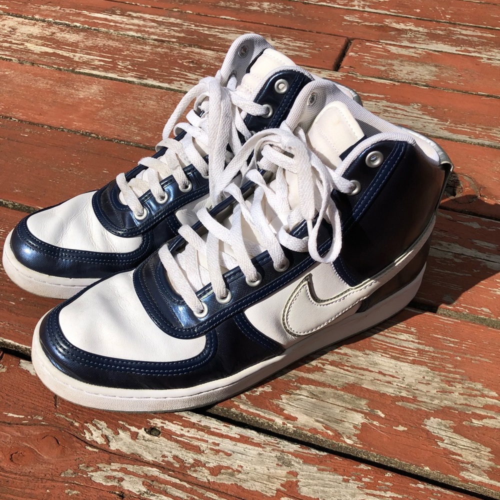 NIKE Vandal High White Navy Metallic Silver